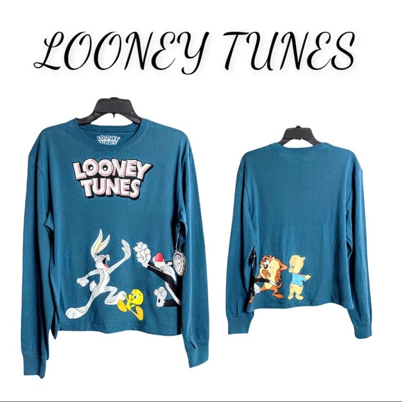 NWT Looney Tunes Long Sleeved Juniors Tee - Picture 2 of 10